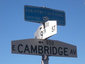 Country Club Park Historic District Street Sign