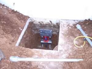 Helical piers installation to save structure from failing